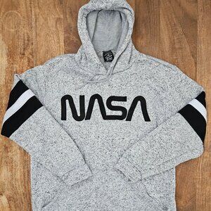 Original Deluxe NASA Hoodie Mens XL Gray Sweater Pockets Long Sleeve Space